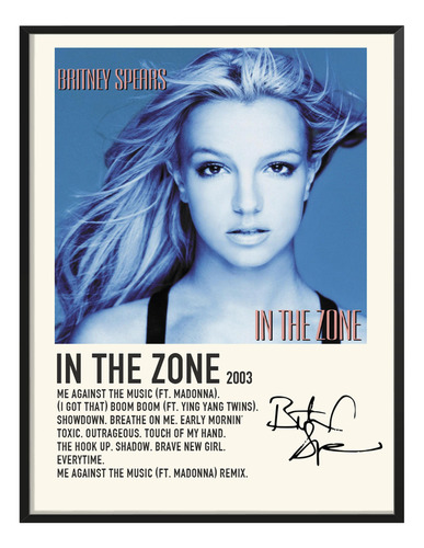 Poster Britney Spears Album Tracklist In The Zone 80x60