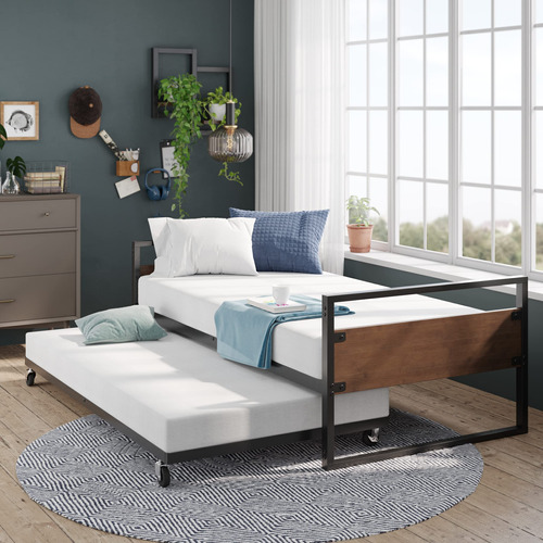 Zinus Suzanne Sofa Cama De Bambu Y Metal Con Nido, Base De C