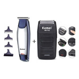 Kit Maquina Barbear 1102 + Cortar Cabelo 5021 Bivolt S/fio 110v/220v