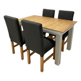 Juego De Comedor Mesa Extensible Paraiso+ 4 Sillas Chenille 