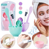 Kit Para Mascarilla Facial Bowl Pincel Espatula 6 Piezas 