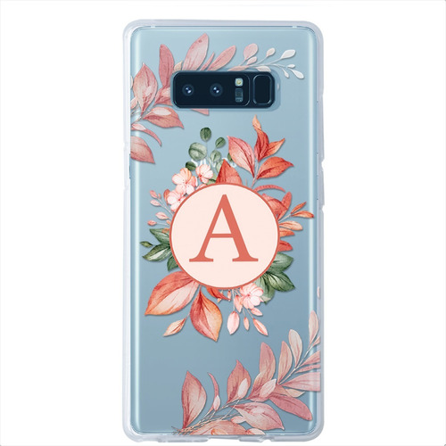 Funda Galaxy Flores Antigolpes Personalizada Con Tu Inicial