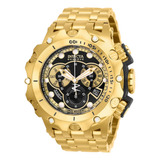 Relógio De Pulso Invicta Reserve Venom 27794 Com Corpo Dourado,  Analógico, Para Masculino, Fundo  Azul, Com Correia De Aço Inoxidável Cor Dourado, Agulhas Cor Dourado, Subdials De Cor Dourado, Subesf