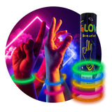 100 Pulseras Neón Fosforescente Glow Stick Fiestas Eventos 