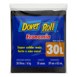 Saco Para Lixo Preto 30l Dover Roll Economia 10 Unidades