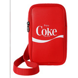 Miniso Bolsa Crossbody Coca Cola Coke Rojo 11x6x18.5cm Acabado De Los Herrajes Negro Diseño De La Tela Lisa