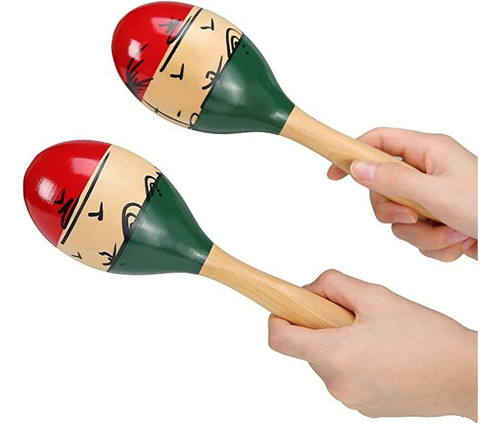 Maracas Profesionales De 8.9 in, Madera Rumba Shaker Sonaj.