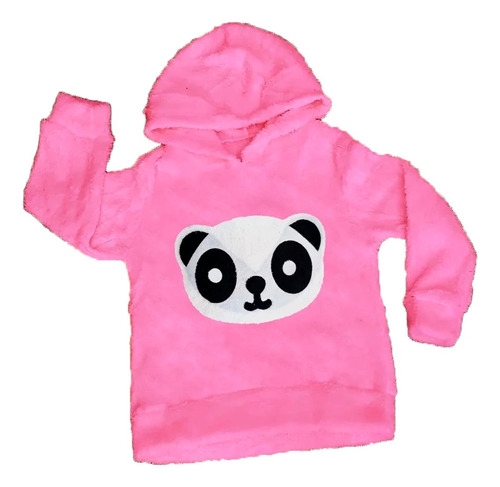 Blusa De Frio Infantil Pelinho Desenho Panda Casaco Menina 