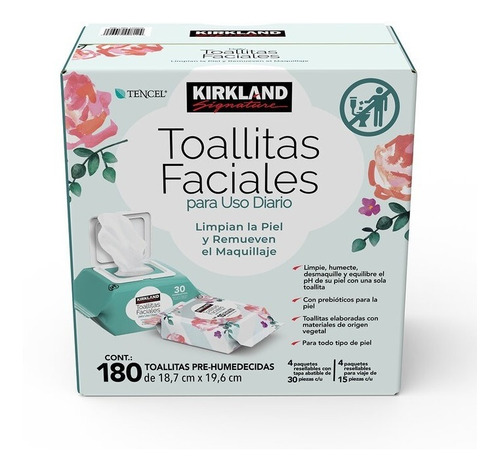 Kirkland Signature Toallitas Faciales 180 Piezas