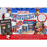 Kit Imprimible Roblox Candy Bar Invitación Decoración N48