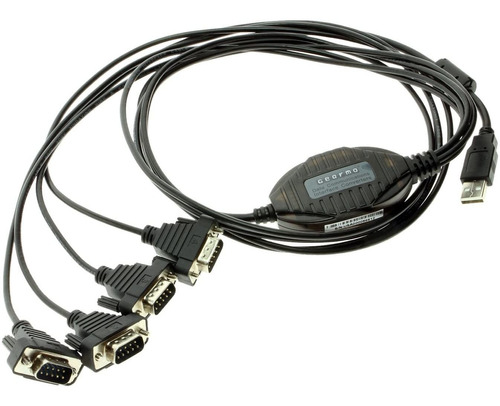 Cable Adaptador Divisor Usb A 4 Serial Rs232 Chipset Ftdi