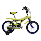 Bicicleta Bmx Freestyle Infantil Slp Max R16 1v Frenos V-brakes Color Amarillo Con Ruedas De Entrenamiento  