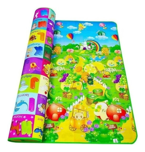 Alfombra Antigolpes Para Niños Bebes 200x180 Diseño 2 Lados