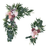 2 Decoración De Arco De Floral Artificial Rústica 2 Piezas