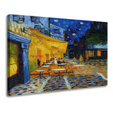 Quadro Em Tela Grande O Terraço Do Café A Hd Van Gogh Noite Cor Preto Cor Da Armação Borda Infinita