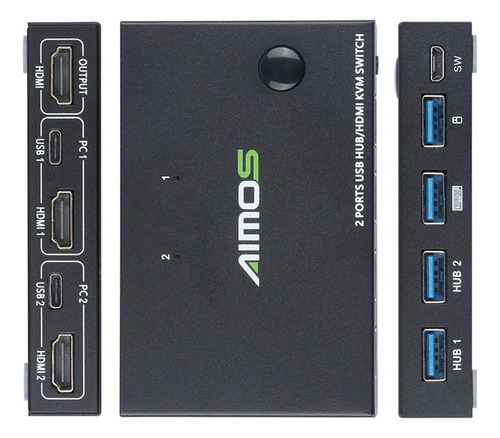 Conmutador Usb Hdmi Kvm, Pantalla De Video, Interruptor Divi