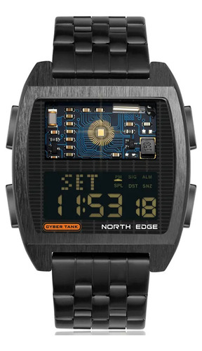 Reloj Digital North Edge Cyber Tank, Retro, Industrial, De M