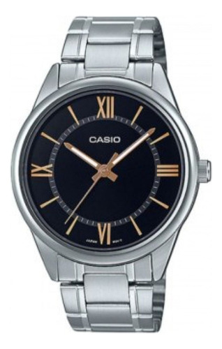 Reloj Casio Mtpv005d-1b5udf Cuarzo Hombre Color De La Correa Plateado Color Del Bisel Plateado Color Del Fondo Mtp-v005d-1b5