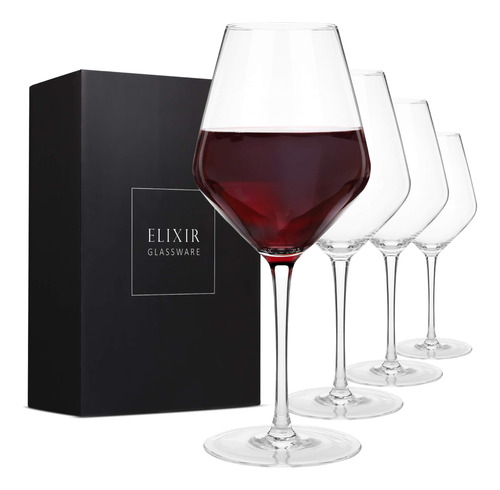 Elixir Glassware Copas De Vino Tinto  Juego De 4 Copas De Vi