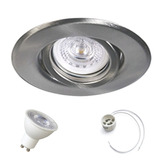 Spot Led 7w Platil Acero Dicroica Embutir Completa