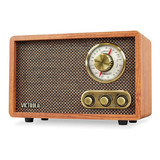 Victrola Retro Wood Bluetooth Radio Fm / Am Con Dial