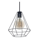 Lampara Colgante Orleans Negro 300mm Apto Led Vintage 