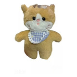 Gato Gatito Michi De Peluche Kawaii Con Babero Diseños 23cm