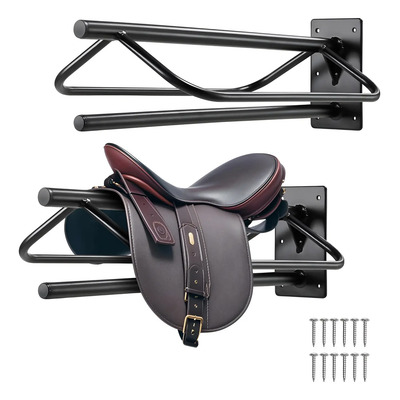 2x Soporte Para Silla De Montar Con Barra Protección Negro