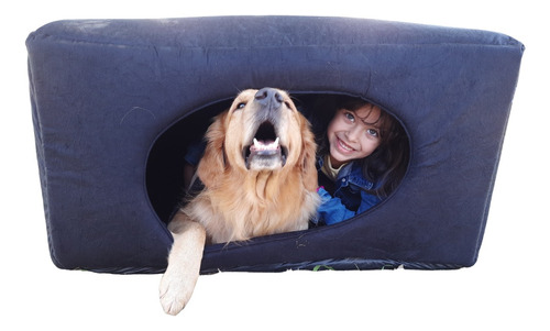 Toca Para Cachorro Grande Gigante 2x1 - 90x90x50 Cm Lavável 