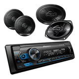 Paquete Pioneer Autoestereo Bluetooth Mvh-s325bt 4 Bocinas 