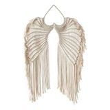 Tapiz De Macramé Angels Wing Con Borla Larga Tejida Hecha A