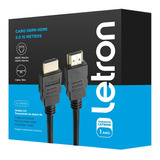 Cabo Hdmi-hdmi Longo 15 Metros Preto Hd Macho 4k 2.0 Letron