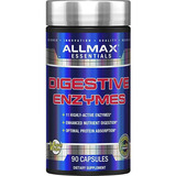 Allmax Digestive Enzymes 90 Cápsulas Com Sabor De Amilase De Lacato Sem Sabor