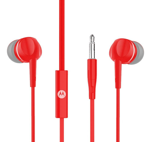 Auriculares Motorola Wired 105 Motobuds Red Color Rojo