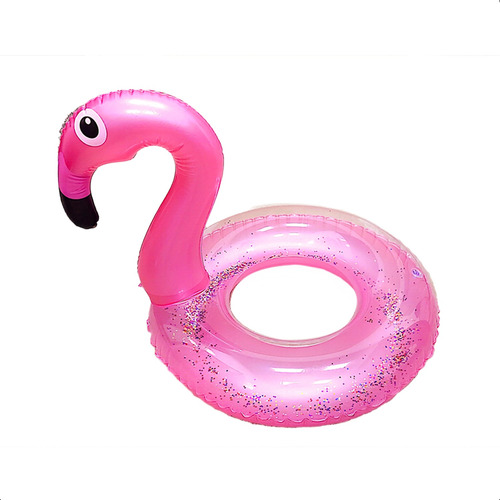 Boia Flamingo Inflável Infantil Piscina Rosa C/ Glitter 58cm