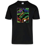 Playera Negra De  Tmnt Tortugas Ninja A798