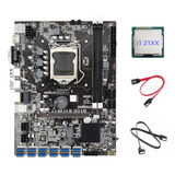 Placa Base Minera B75 Bct+cpu I3 21xx+2 Cables Sata 12 Pcie