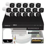 Kit Cftv 16 Cameras 1080p Full Hd +dvr 16ch Intelbras Hd 3tb