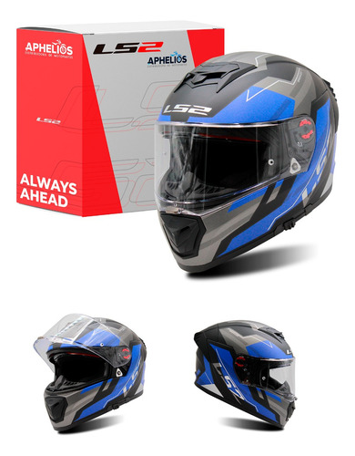 Casco Cerrado Breaker Beta Azul Ls2 Original Ff390 Ff 390