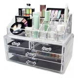 Organizador Joyas Maquillaje Transparente Cajones Plástico 