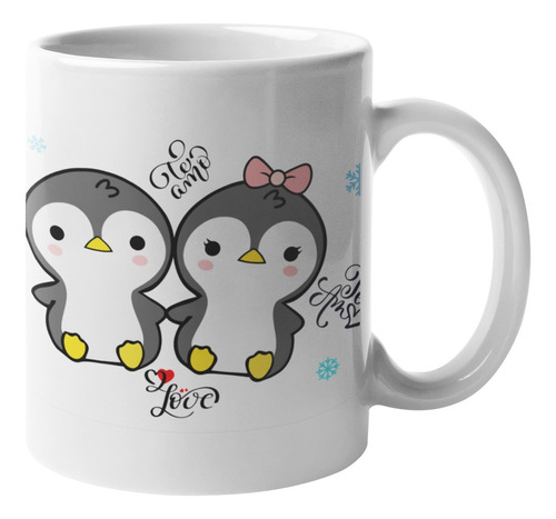 Taza Pinguinos Kawaii Para Pareja