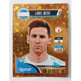 Figurita Lionel Messi Qatar 2022 Holograma Brillante 3 Reyes