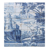Vinilo 20x20cm Azulejos Estilo Pesqueros Arte En Mozaico