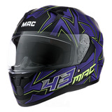 Casco Moto Integral Mac Bass Kinks Visor Simple Viole Ama Pr