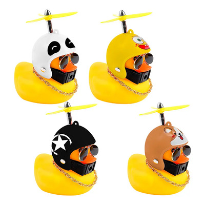 . 4 Piezas Patito Con Casco Helice Decoración For Moto Bici