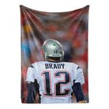 Cobija Frazada Polar Flannel Suave Sublimada Nfl Tom Brady.