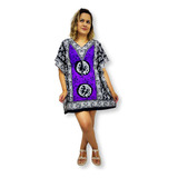 Bata Kaftan Indiana Longuete Saída De Praia Plus Size - 01