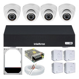 Kit 4 Câmeras Dome Externas Dvr Intelbras 1004-c Hd 500gb