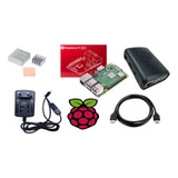 5pc (kit Raspberry Pi3 Model B+ C/ Fonte + Case+dissipador)
