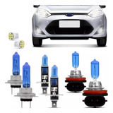 Kit Lampadas Fiesta 2011 2012 2013 2014 2015 2016 Super Brancas Farol H7 H1 Milha H11 - Techone 8500k 55w 12v Inmetro